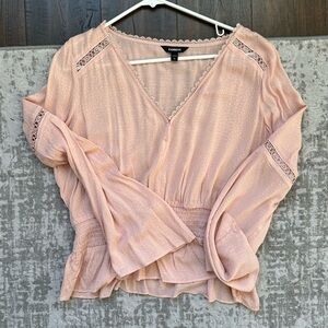EXPRESS Pink Long Sleeve Blouse